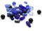 20 grams Mixed Blue Czech Pressed Glass Beads - John Beads Vials